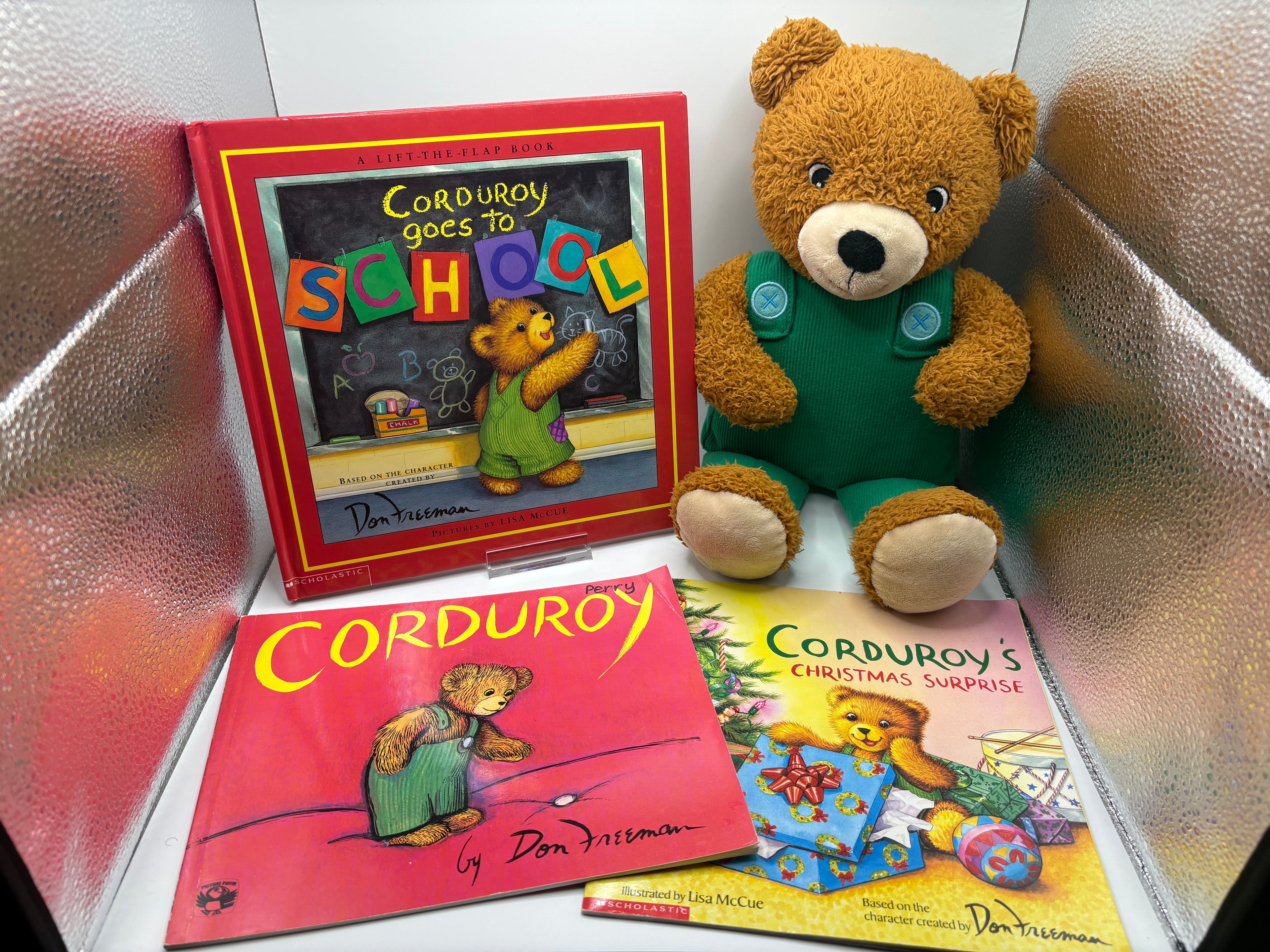 Vintage Corduroy Bear Book & Plush Collection – 1994 Scholastic + 2002 Lift-the-Flap + Christmas