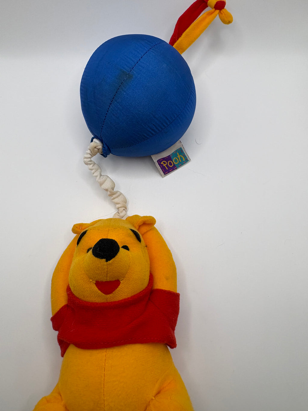 Vintage Disney Winnie the Pooh Musical Pull Toy Balloon Plush Music Box