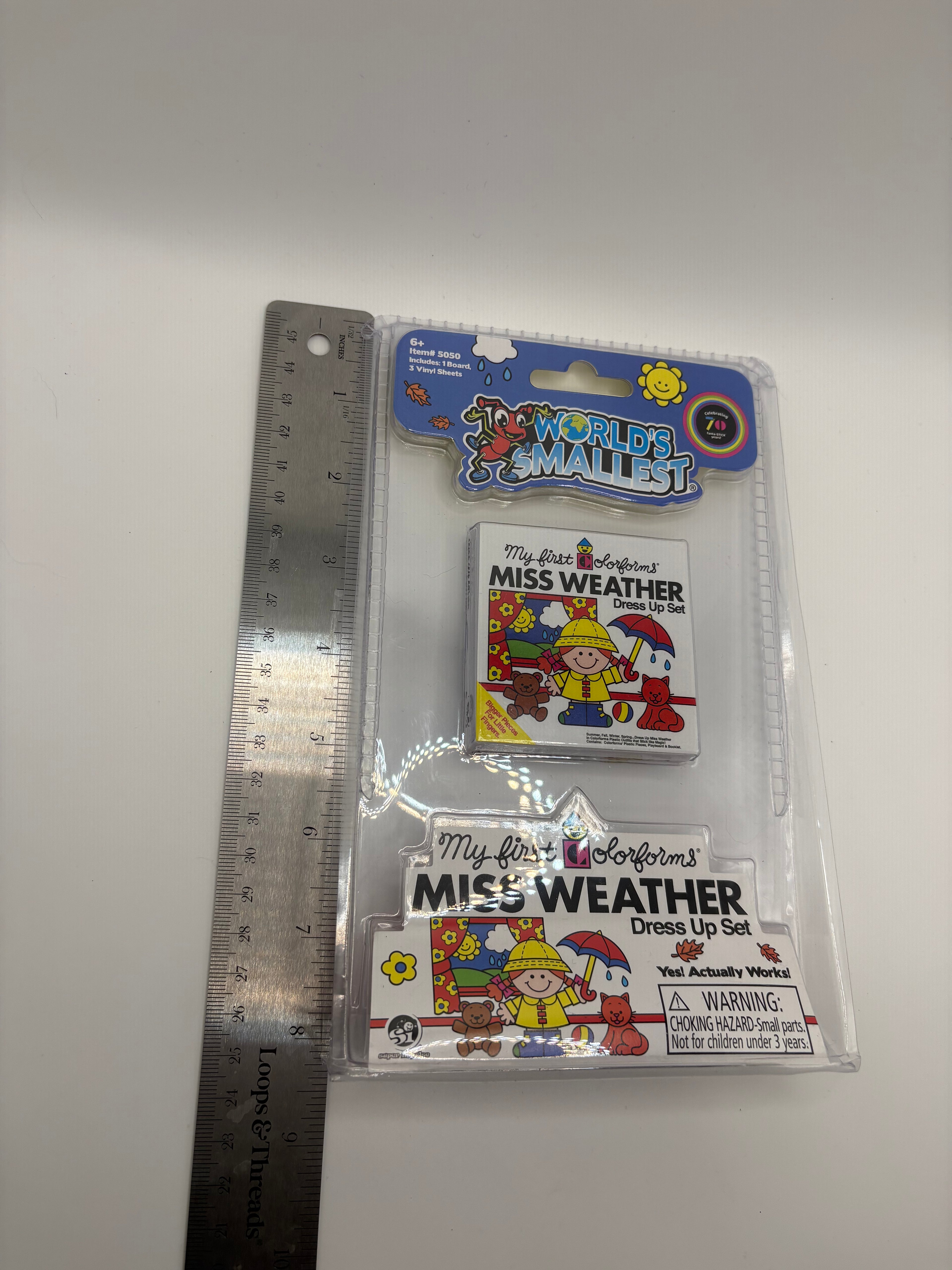 World’s Smallest ‘My First Colorforms Miss Weather Dress Up Set’ Mini Retro Toy